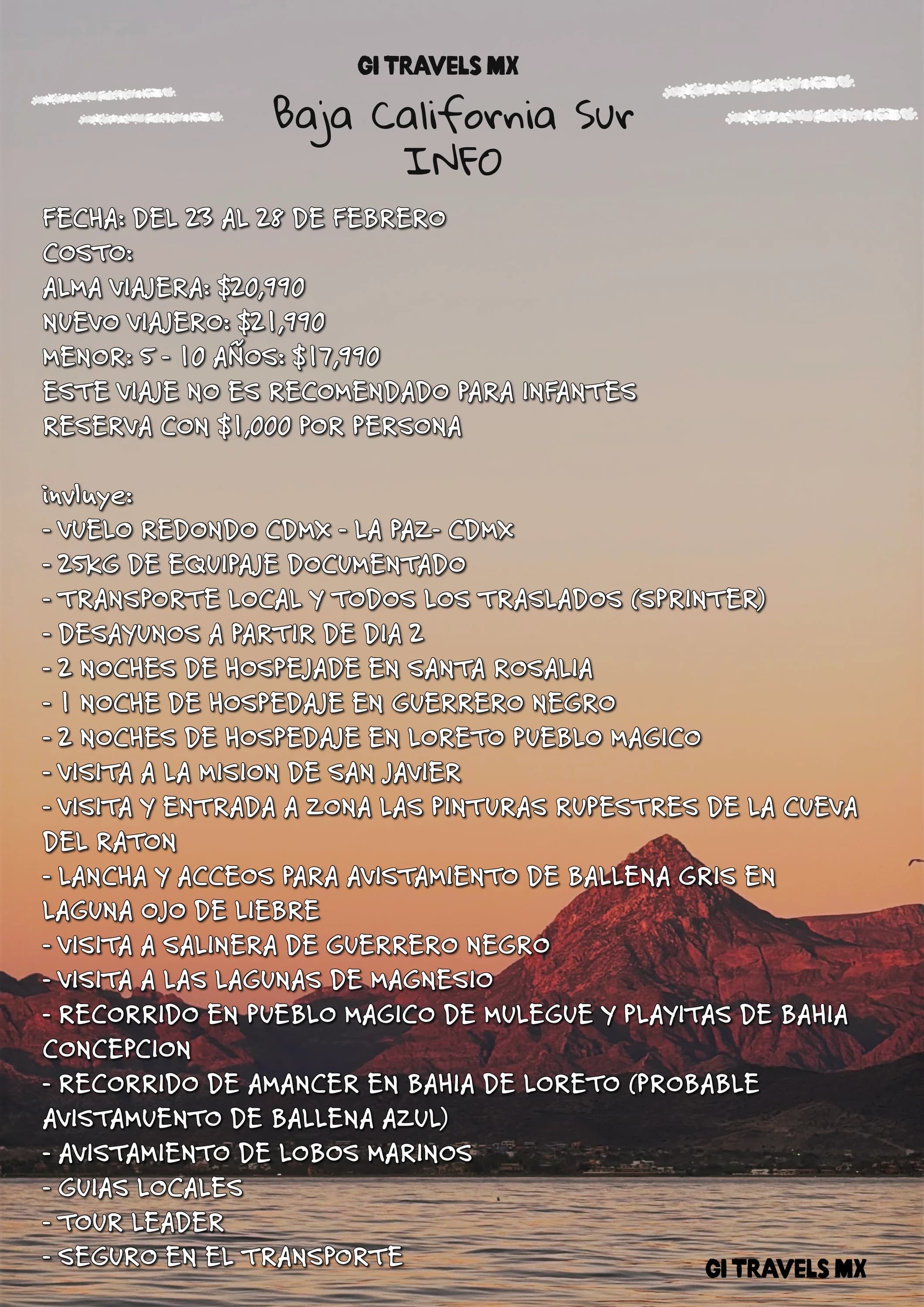 El norte de Baja California Sur — imagen informativa completa